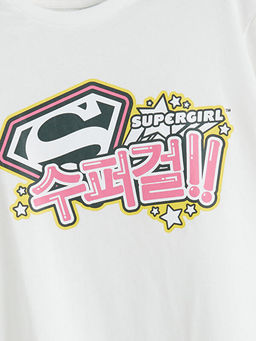 Bisiklet Yaka Superman Bask?l? K?z ?ocuk Ti??rt