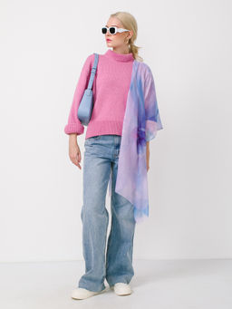 Большой, мягкий, тонкий и очень нежный двусторонний палантин с рисунком в стиле арт-деко - Tantino фото 2