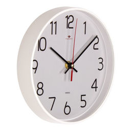 Часы настенные классические, бесшумные, плавный ход, d=19.5 см, белые