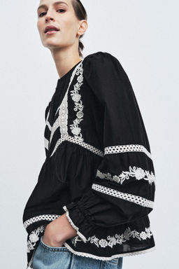 EMBROIDERED BLOUSE ZW COLLECTION - Zara фото 8