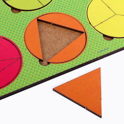 Головоломка геометрическая деревянная «Круги» дроби, 2 уровень, 12 шт.