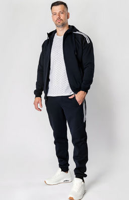 Спортивный костюм М-3118: Пике с начёсом Тёмно-синий / Петрол