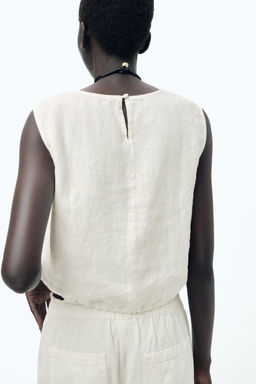 ZW COLLECTION 100% LINEN TOP WITH TIES - Zara фото 19