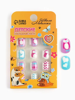 Детские накладные ногти «Пингвиненок», 12 шт.