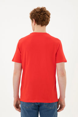 Мужская красная базовая футболка - U.s. polo assn фото 5