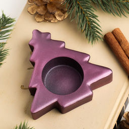 Подсвечник на 1 свечу Ёлочка, 2.5?9 см, серебро