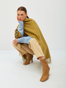 В составе шерсть и кашемир! теплый двусторонний палантин - Tantino фото 5