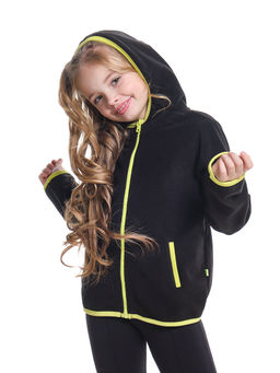 Флисовая толстовка для девочки UD 7725 черный/неон - Mini maxi фото 2
