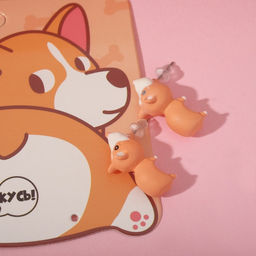 Серьги из полимерной глины Корги, цвет оранжевый - Queen fair фото 3