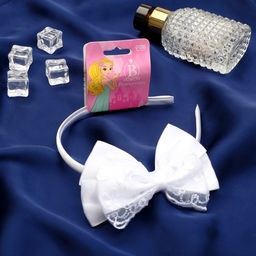 Ободок для волос Школьница, бантик с кружевами, 1 см, белый - Выбражулька фото 2