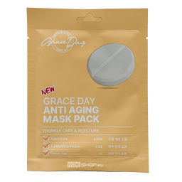 Тканевая маска для лица омолаживающая с аденозином и пептидами Anti Aging Mask Pack Grace Day, Корея, 27 мл Акция