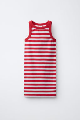 VESTIDO RIB RAYAS / Rojo