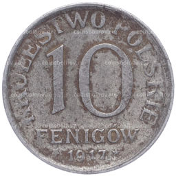 Монета 10 фенигов 1917 года Польша