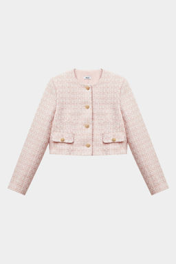 Жакет укороченный из твида с клапанами - Mollis фото 4