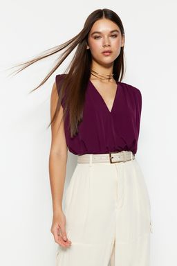 Murdum Vatkal? Kruvaze Yaka Esnek C?tc?tl? Orme Body TWOSS23BD00007