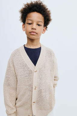 STORIESZ - C?RDIGAN PUNTO RELAXED FIT CON LINO Y ALGOD?N / Beige claro - Zara фото 5