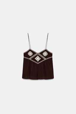 TOP TIRANTES BORDADOS / Marr?n