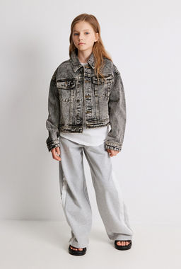 Куртка джинсовая детская для девочек Khadija черный - Acoola фото 4