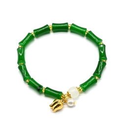 Браслет из полимера "Тюльпан" цв.зеленый, 17см