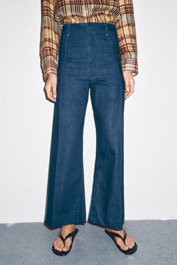 JEANS ZW COLLECTION WIDE LEG HIGH-WAIST - Zara фото 10