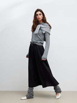 Beli Kemerli Pileli Etek