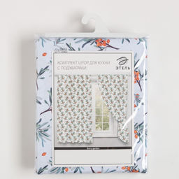 Комплект штор для кухни с подхватами Berry garden 145х180см-2 шт., 100% п/э - Этель фото 7
