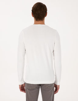 Ekru Slim Fit Bisiklet Yaka Triko Kazak - Pierre cardin фото 5