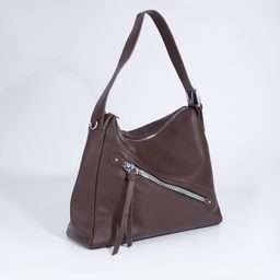 Сумка-мешок на молнии, 2 наружных кармана, цвет коричневый - Simaland фото 3