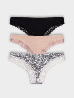 Цена за 2 штуки! Трусы женские бразилиана мльтипак (3ШТ.) молочные с веточками - Mark formelle фото 9