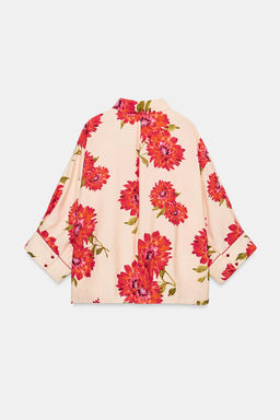 CAMISA ESTAMPADO FLORAL / Crudo / Rojo - Zara фото 10