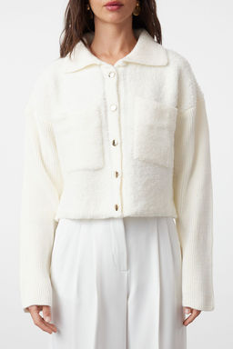 TRENDYOLMILLA Kemik Buklet Polo Yaka Mont Gorunumlu Triko H?rka TWOAW25HI00076  фото 3