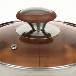 Кастрюля нержавеющая сталь 3л крышка стекло Веллингтон GS-01415-18CA серебр /DANIKS/  фото 10