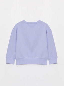 Bisiklet Yaka Bask?l? Uzun Kollu K?z ?ocuk Sweatshirt - Waikiki фото 2