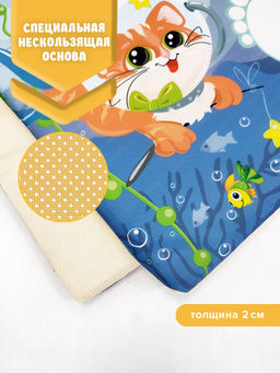 VAL PT-B614-F Коврик дет гимнастич Топоножка, 60*144 см, 4 блока, цвет синий, ДОМАШНИЕ ЖИВОТНЫЕ, шт