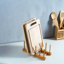 Подставка для разделочных досок и крышек, 26×10.5 см, 5 мест, бамбук