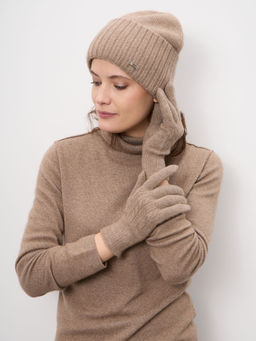 Шапка из кашемира 04301 капучино