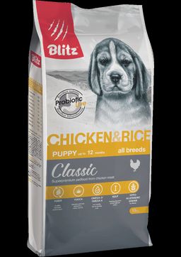 BLITZ PUPPY Chicken & Rice Курица рис корм д/щенков 15 кг BDD11-1-15000