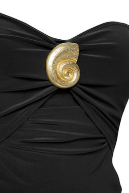 Limited Edition Siyah Aksesuar Detayl? Straplez Orme S?k Bluz TPRSS25BZ00032