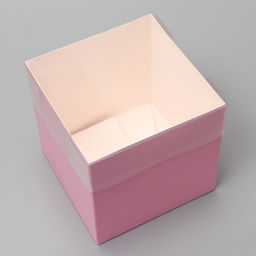 Цена за 3 шт. Коробка для цветов с PVC крышкой, 12×12×12 см, розовая