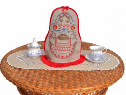 Чайница грелка Матрешка лен 100%