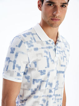 Polo Yaka Desenli Erkek Ti??rt