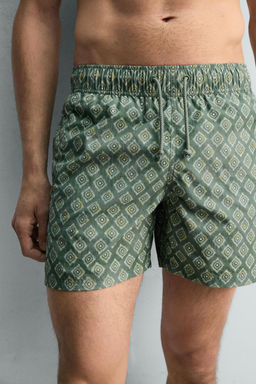 BA?ADOR MEDIO ESTAMPADO GEOM?TRICO LAVADO / Verde - Zara фото 11