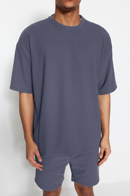 TRENDYOL MAN Kahverengi Premium Oversize Bisiklet Yaka K?sa Kol Dokulu K?r?smaz Ottoman T-Shirt TMNSS23TS00081 - Trendyolmilla фото 47