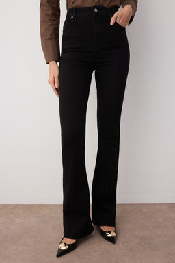 Koyu Mavi Yuksek Bel Flare Jeans TWOSS25JE00052 - Trendyolmilla фото 8