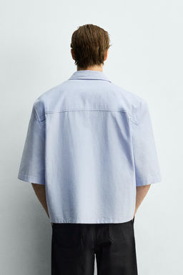 CAMISA BOXY FIT BOLSILLO / Celeste - Zara фото 3