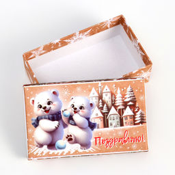 Набор подарочных новогодних коробок 10 в 1 Зверята, 32.5?20?12.5 - 12?7?4 см