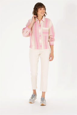 U. S. Polo Assn Женская розовая рубашка с длинным рукавом - U.s. polo assn фото 11