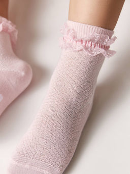 Цена за 2 пары Conte-kids TIP-TOP (с кружевной лентой) св.розовый