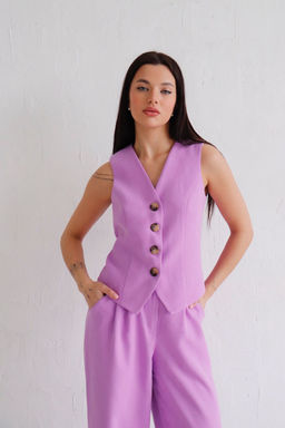 12442 Костюм брючный с жилетом сиреневый - Martichelli фото 11