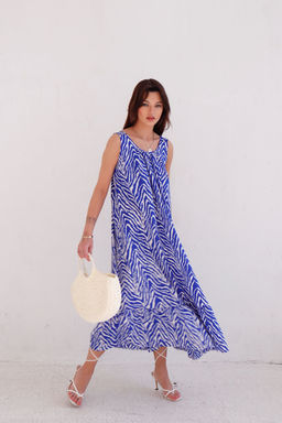 9413 Платье Мальдивы для пляжа и фотосъёмки сине-белое (остаток: 42-44) - Martichelli фото 6